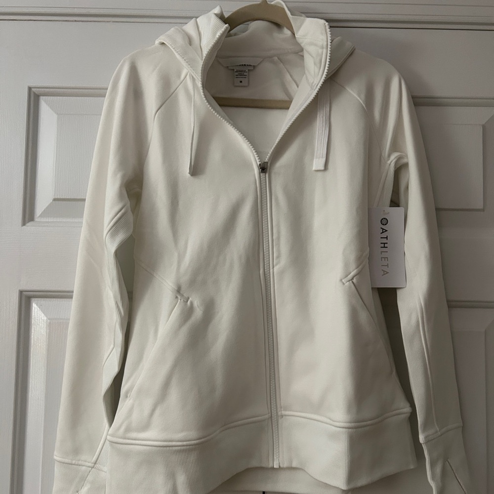 NWT White Athleta Triumph Hoodie